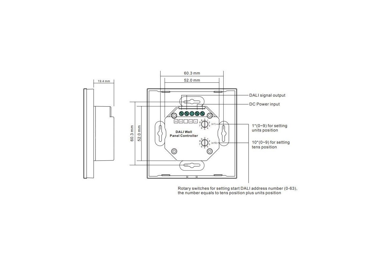 Interrupteur tactile RGB 12-24V-DC (4 zones) DALI RGB TOUCH COLOR - SR-2300TS-RGB-EU - Barcelona LED