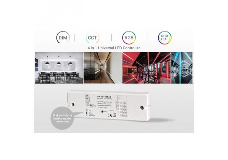 Contrôleur Bluetooth 12-24V monochrome + CCT + RGBW + RGBCCT 4 en 1 - SUNRICHER - SR-SB1029-5C - Barcelona LED 2