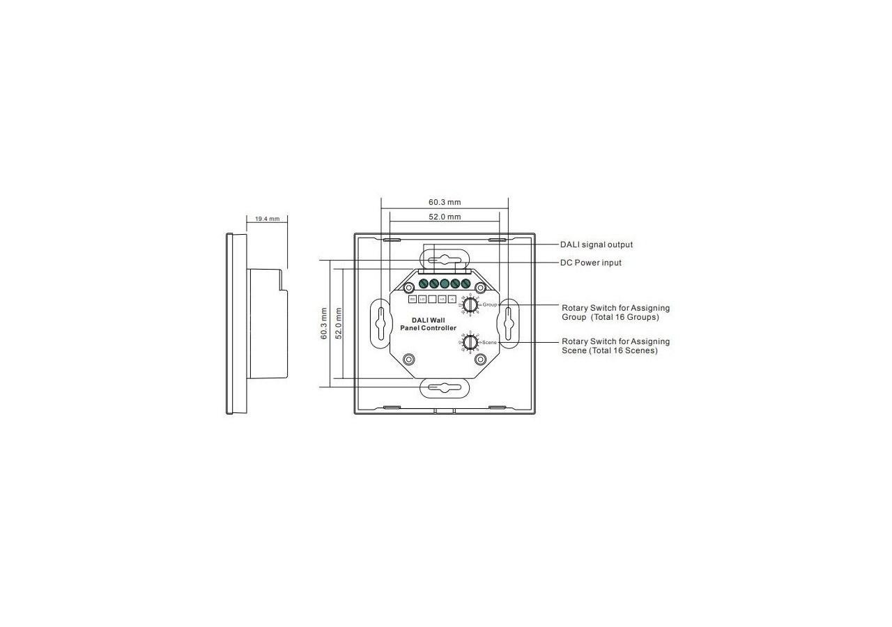 Interrupteur tactile CCT 12-24V-DC (4 zones) DALI DUAL TOUCH COLOR - SR-2300TS-CCT-EU - Barcelona LED
