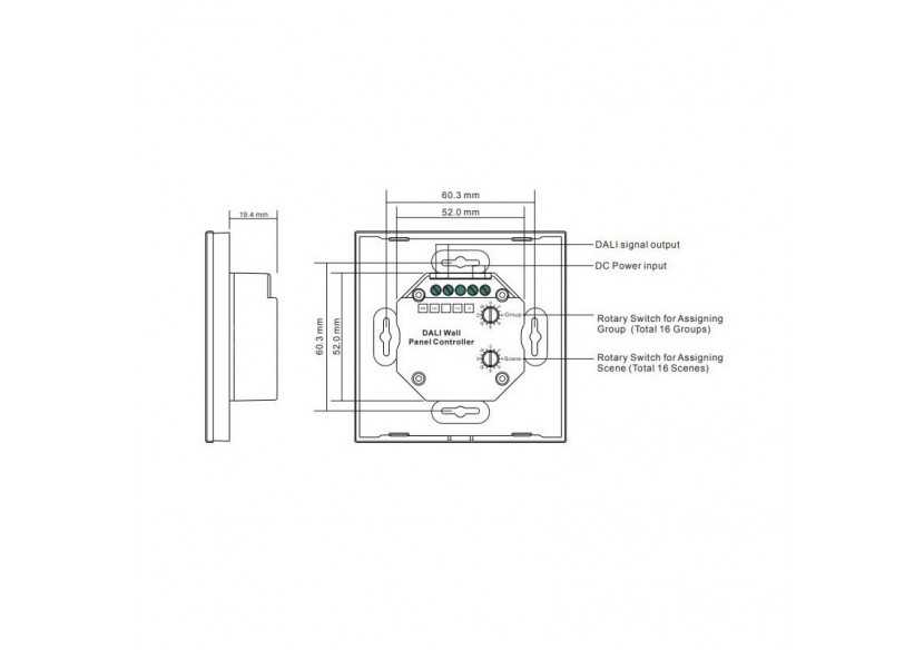 Interrupteur tactile CCT 12-24V-DC (4 zones) DALI DUAL TOUCH COLOR - SR-2300TS-CCT-EU - Barcelona LED