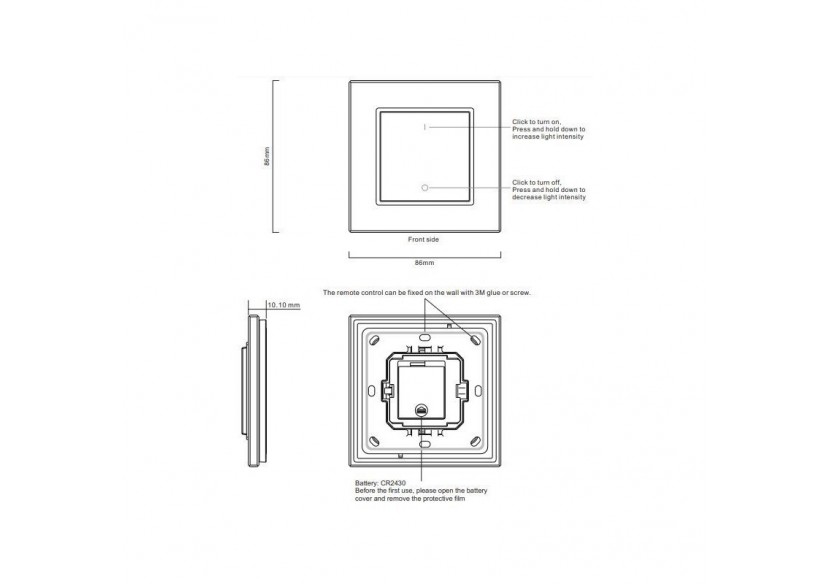 Variateur de lumière radio fréquence monocolore - SR-2833K1 - Barcelona LED
