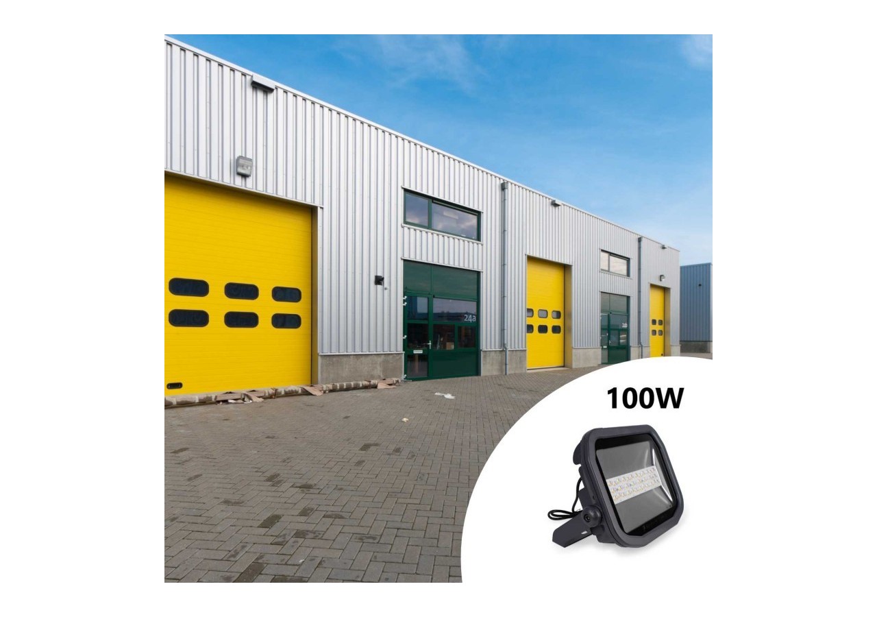 Projecteur LED extérieur asymétrique 100W - 12500lm - IP65 - LFP100B150F-03 - Barcelona LED