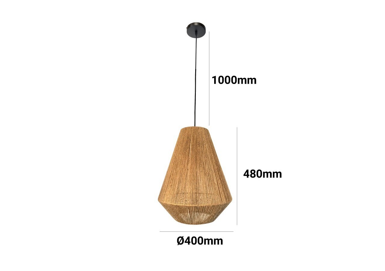Suspension corde naturelle "ROSS" - LM167 - Barcelona LED