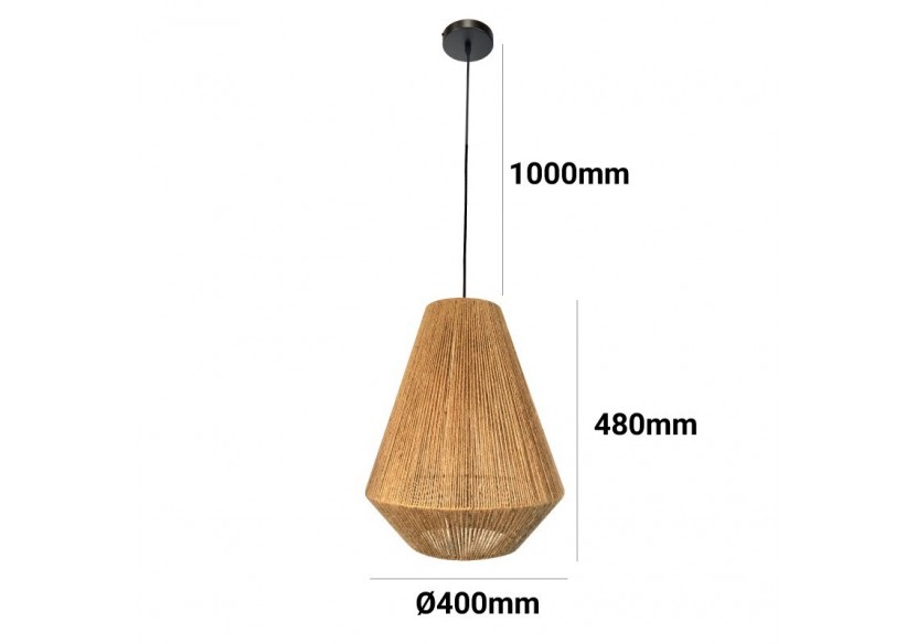 Suspension corde naturelle "ROSS" - LM167 - Barcelona LED