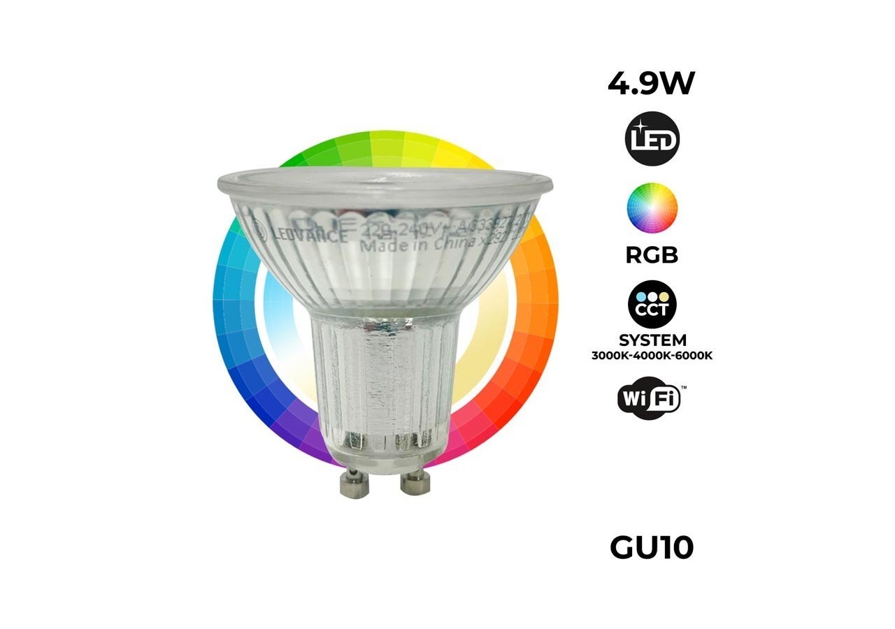 Ampoule LED PAR16 GU10 SMART + WiFi RGBW 5W LEDVANCE - O485693 - Barcelona LED