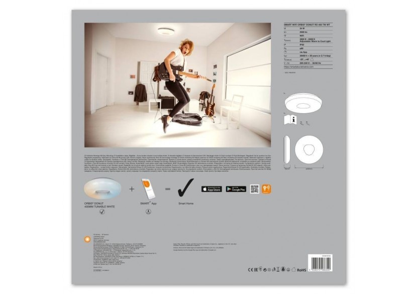 Plafonnier LED SMART WiFi ORBIS DONUT 24W 400mm - O486300 - Barcelona LED Plafonnier LED SMART WiFi ORBIS DONUT 24W 400mm - O486300 - Barcelona LED