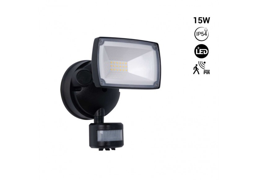 Projecteur mural LED d'extérieur avec capteur PIR 15W - 4000K - IP54 - SSL01A-N - Barcelona LED Projecteur mural LED d'extérieur avec capteur PIR 15W - 4000K - IP54 - SSL01A-N - Barcelona LED
