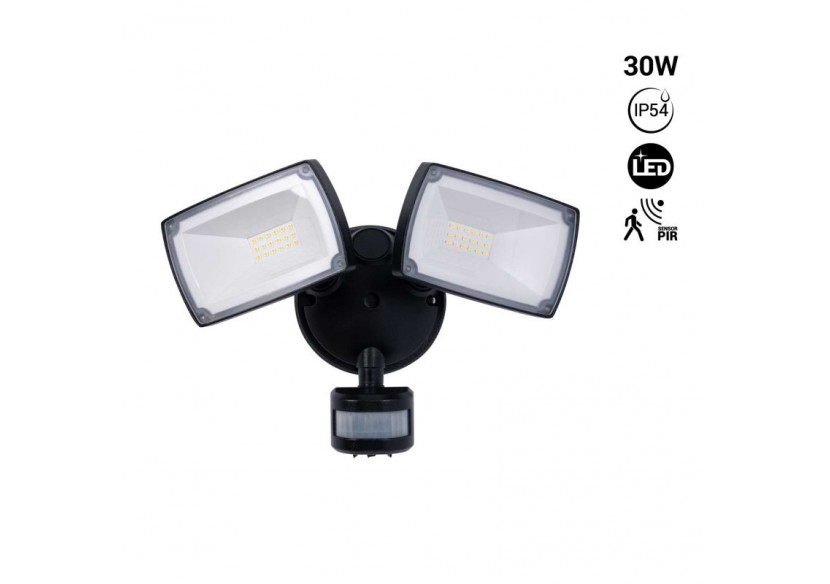 Projecteur mural double LED extérieur avec capteur PIR 30W - 4000K - IP54 - SSL01B-N - Barcelona LED Projecteur mural double LED extérieur avec capteur PIR 30W - 4000K - IP54 - SSL01B-N - Barcelona LED
