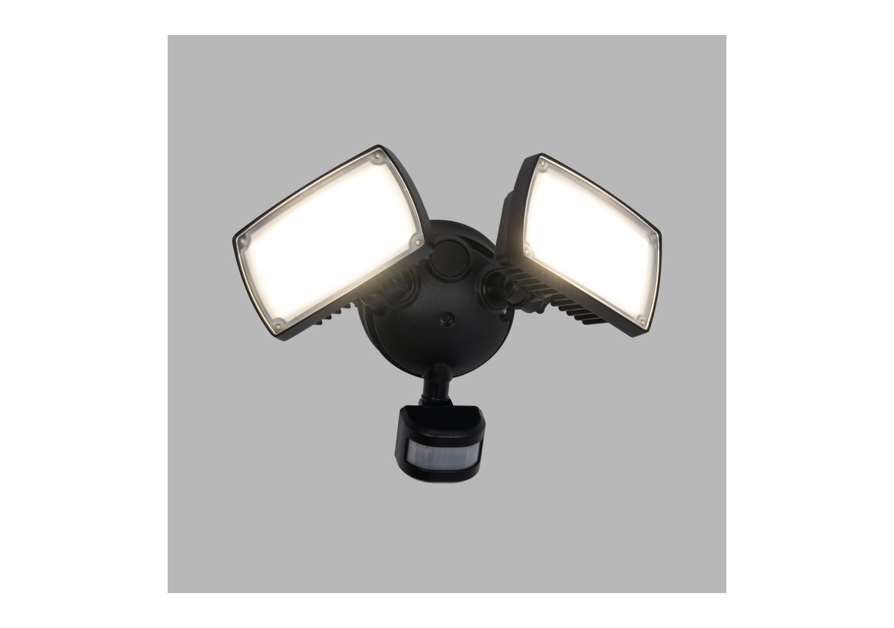 Projecteur mural double LED extérieur avec capteur PIR 30W - 4000K - IP54 - SSL01B-N - Barcelona LED