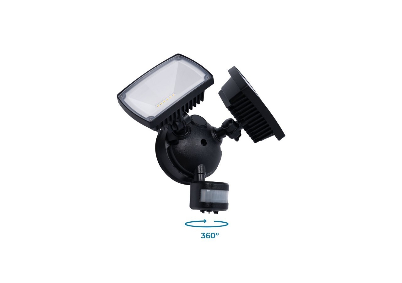 Projecteur mural double LED extérieur avec capteur PIR 30W - 4000K - IP54 - SSL01B-N - Barcelona LED