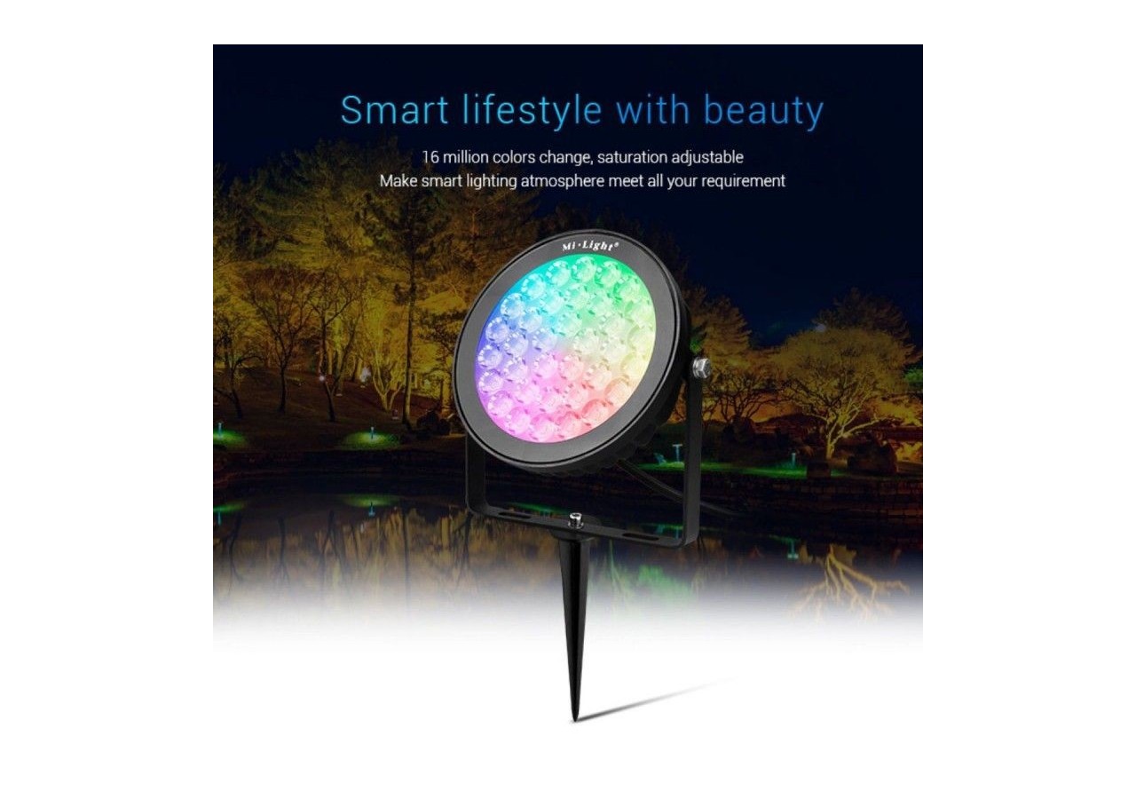 Spot LED de jardin sur piquet RGB+CCT - 25W - IP66 - RF/WiFi - Mi-Light - FUTC05 - Barcelona LED