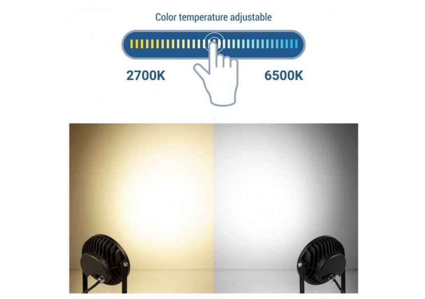 Spot LED de jardin sur piquet RGB+CCT - 25W - IP66 - RF/WiFi - Mi-Light - FUTC05 - Barcelona LED Spot LED de jardin sur piquet RGB+CCT - 25W - IP66 - RF/WiFi - Mi-Light - FUTC05 - Barcelona LED