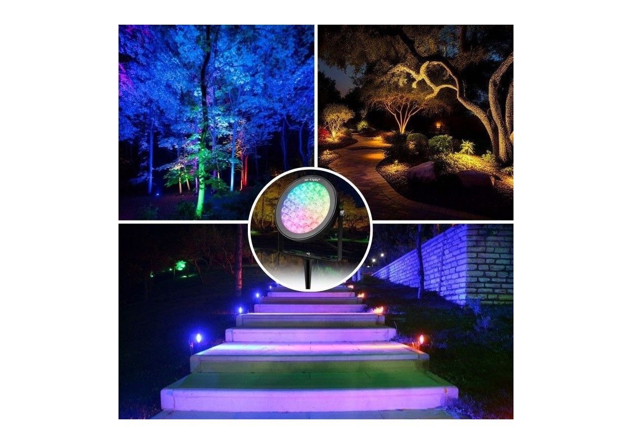 Spot LED de jardin sur piquet RGB+CCT - 25W - IP66 - RF/WiFi - Mi-Light - FUTC05 - Barcelona LED