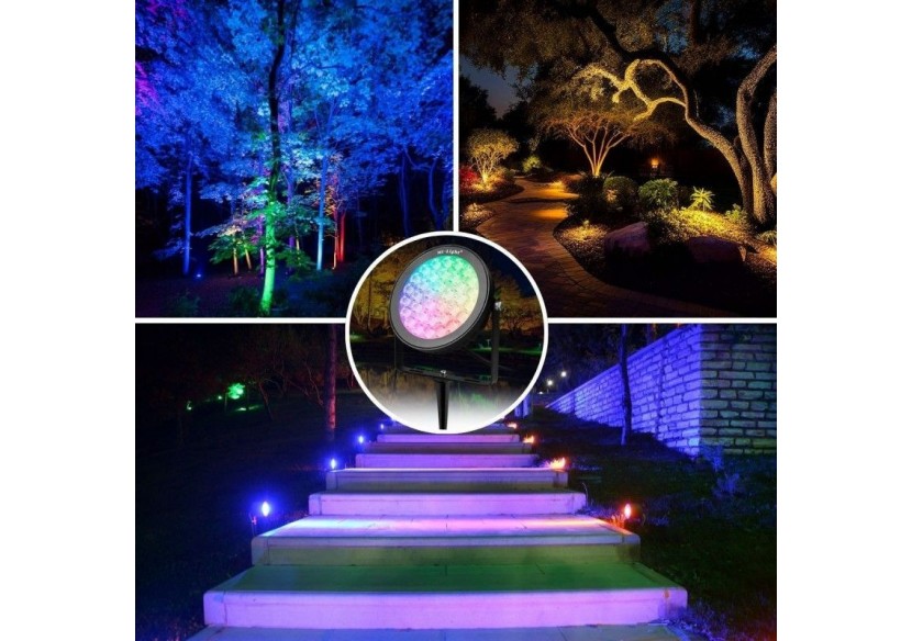 Spot LED de jardin sur piquet RGB+CCT - 25W - IP66 - RF/WiFi - Mi-Light - FUTC05 - Barcelona LED Spot LED de jardin sur piquet RGB+CCT - 25W - IP66 - RF/WiFi - Mi-Light - FUTC05 - Barcelona LED