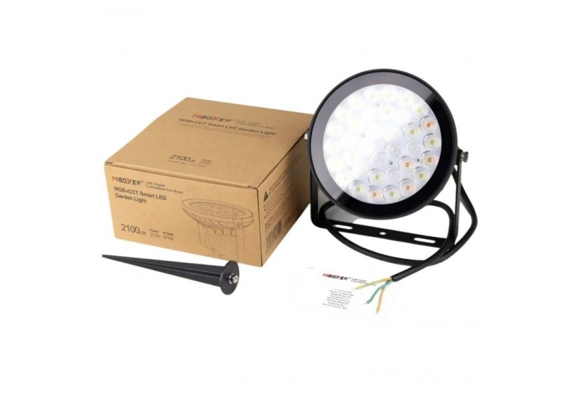 Spot LED de jardin sur piquet RGB+CCT - 25W - IP66 - RF/WiFi - Mi-Light - FUTC05 - Barcelona LED Spot LED de jardin sur piquet RGB+CCT - 25W - IP66 - RF/WiFi - Mi-Light - FUTC05 - Barcelona LED