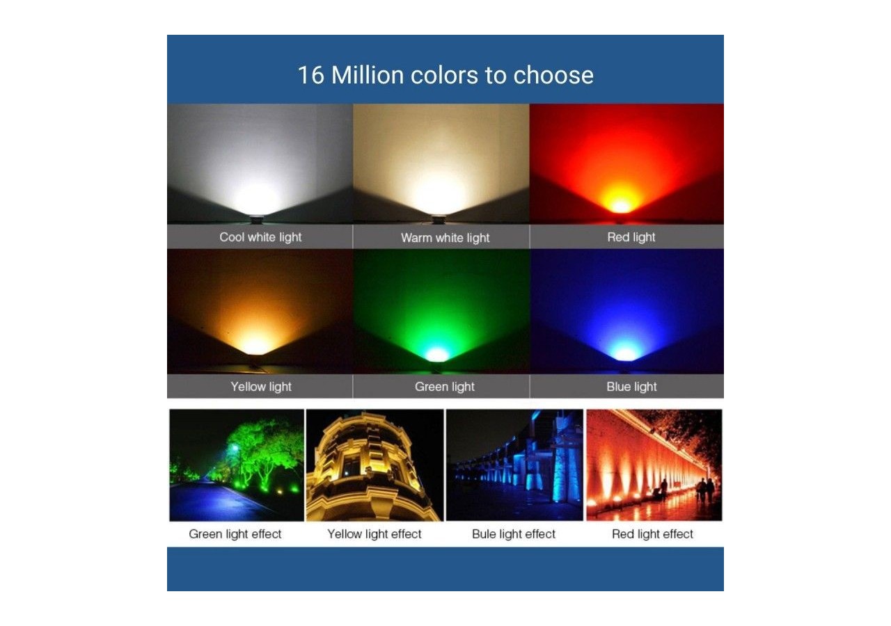 Projecteur LED d'extérieur RGB+CCT - 30W - RF/WiFi - IP65 -Mi-Light - FUTT03 - Barcelona LED