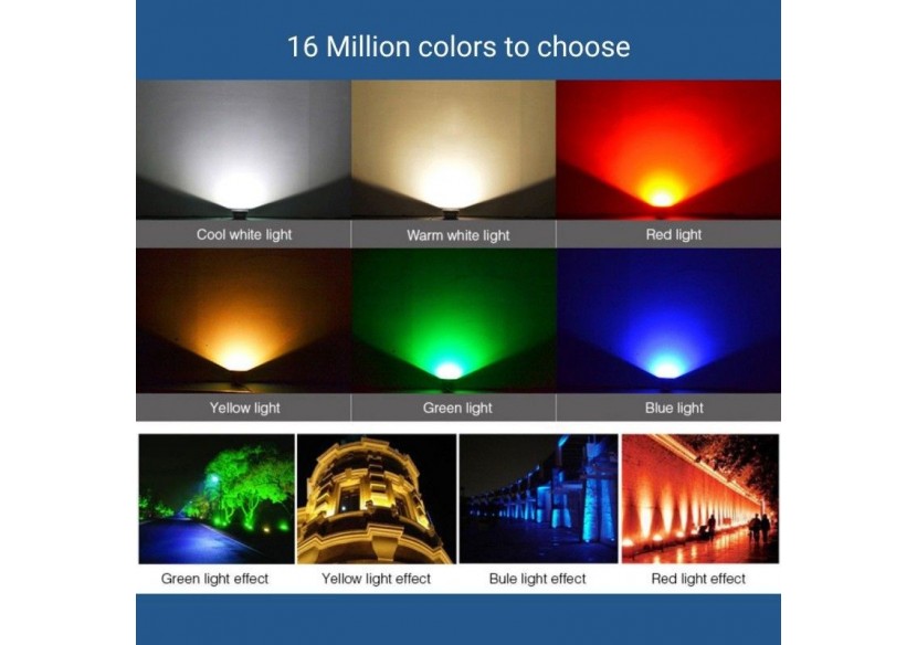 Projecteur LED d'extérieur RGB+CCT - 30W - RF/WiFi - IP65 -Mi-Light - FUTT03 - Barcelona LED Projecteur LED d'extérieur RGB+CCT - 30W - RF/WiFi - IP65 -Mi-Light - FUTT03 - Barcelona LED