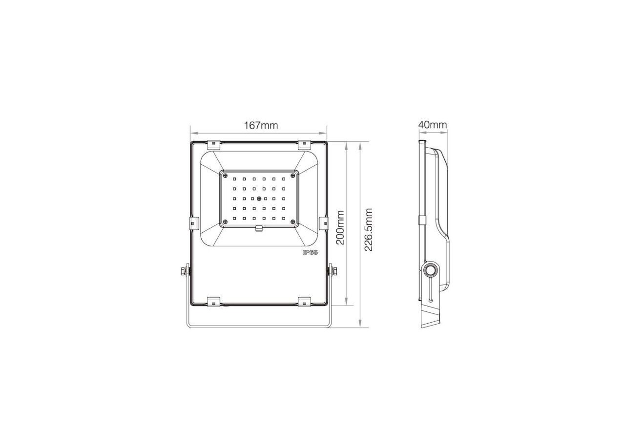 Projecteur LED d'extérieur RGB+CCT - 30W - RF/WiFi - IP65 -Mi-Light - FUTT03 - Barcelona LED