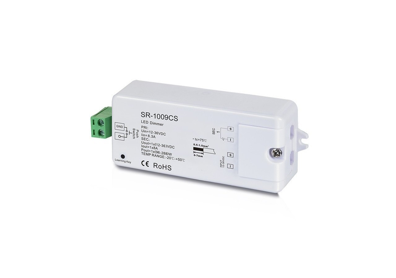 Régulateur unicolore 12-36V 1 canal 8A contrôle RF SUNRICHER - Perfect RF - SR-1009CS - Barcelona LED