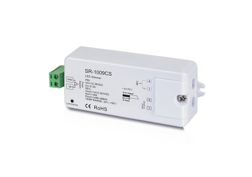 Régulateur unicolore 12-36V 1 canal 8A contrôle RF SUNRICHER - Perfect RF - SR-1009CS - Barcelona LED Régulateur unicolore 12-36V 1 canal 8A contrôle RF SUNRICHER - Perfect RF - SR-1009CS - Barcelona LED