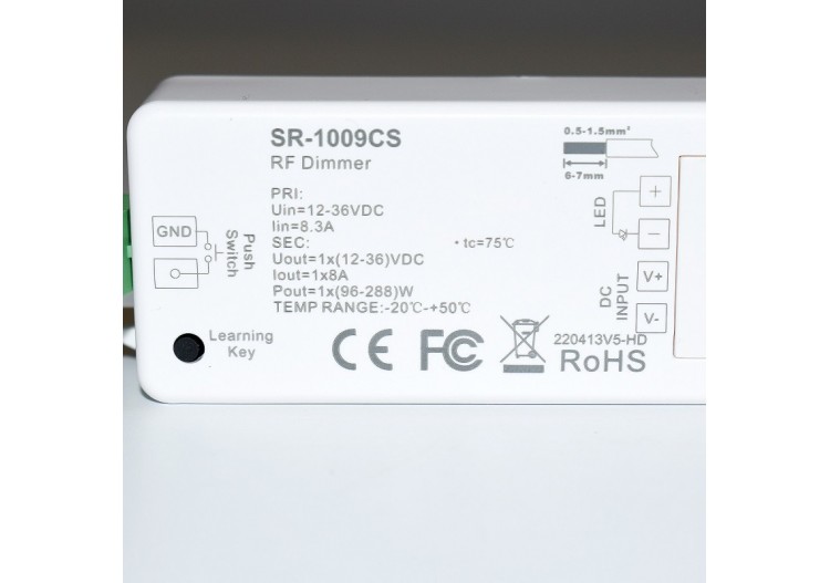 Régulateur unicolore 12-36V 1 canal 8A contrôle RF SUNRICHER - Perfect RF - SR-1009CS - Barcelona LED 2
