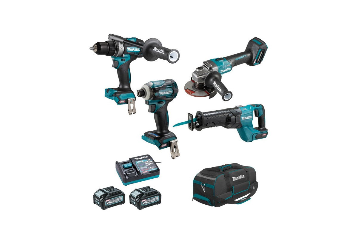 Ensemble de 4 machines 40 V max Li-Ion 4 Ah XGT (DF001G + GA005G + TD001G + JR001G) - Makita : Confort'Mat