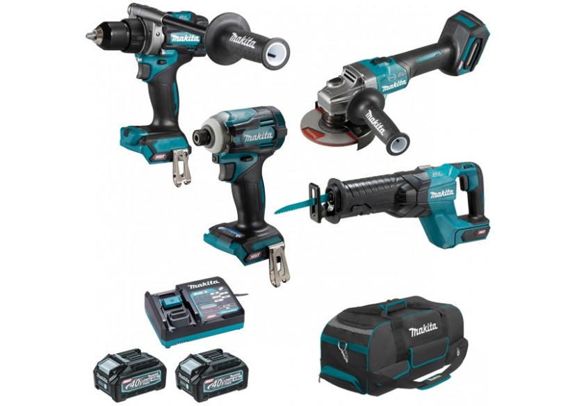 Ensemble de 4 machines 40 V max Li-Ion 4 Ah XGT (DF001G + GA005G + TD001G + JR001G) - Makita : Confort'Mat