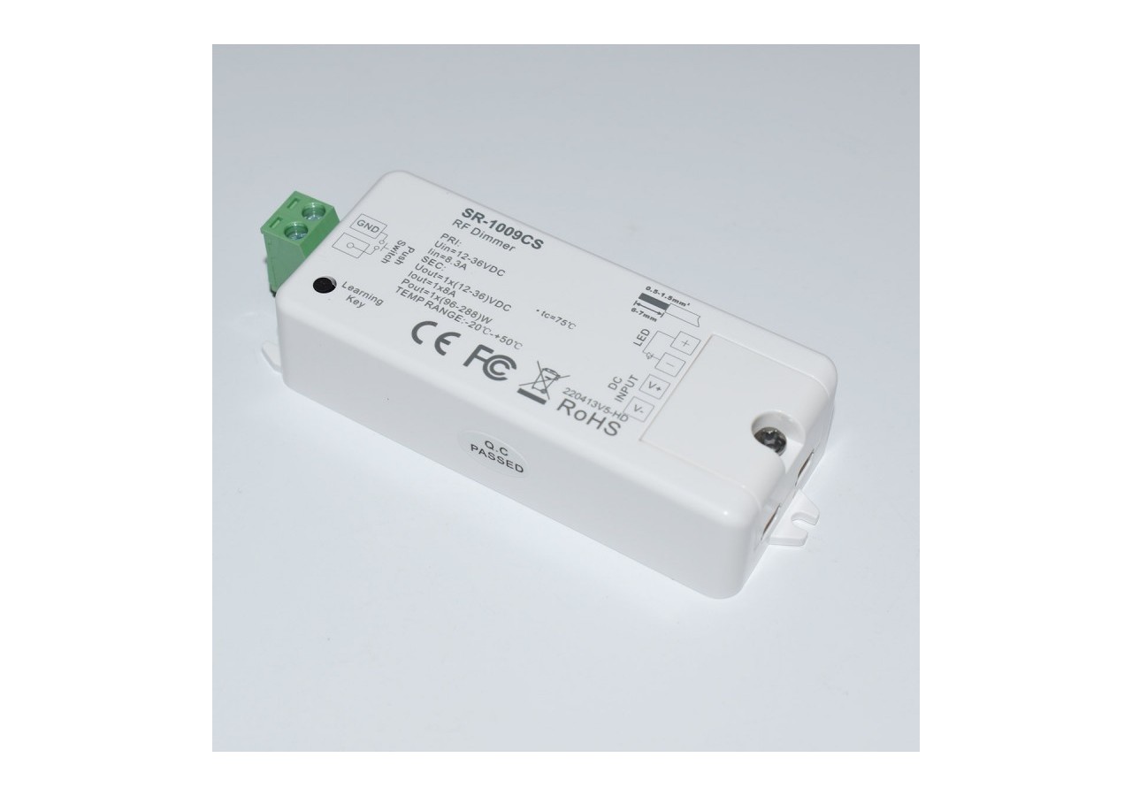 Régulateur unicolore 12-36V 1 canal 8A contrôle RF SUNRICHER - Perfect RF - SR-1009CS - Barcelona LED