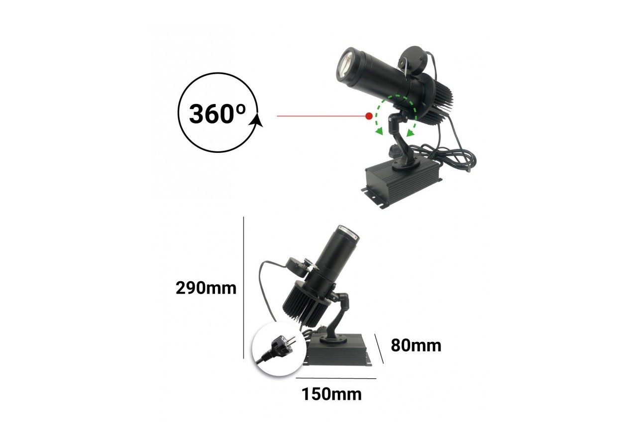 Projecteur de logos LED GOBO 30W rotatif intérieur - BLP30I-R - Barcelona LED