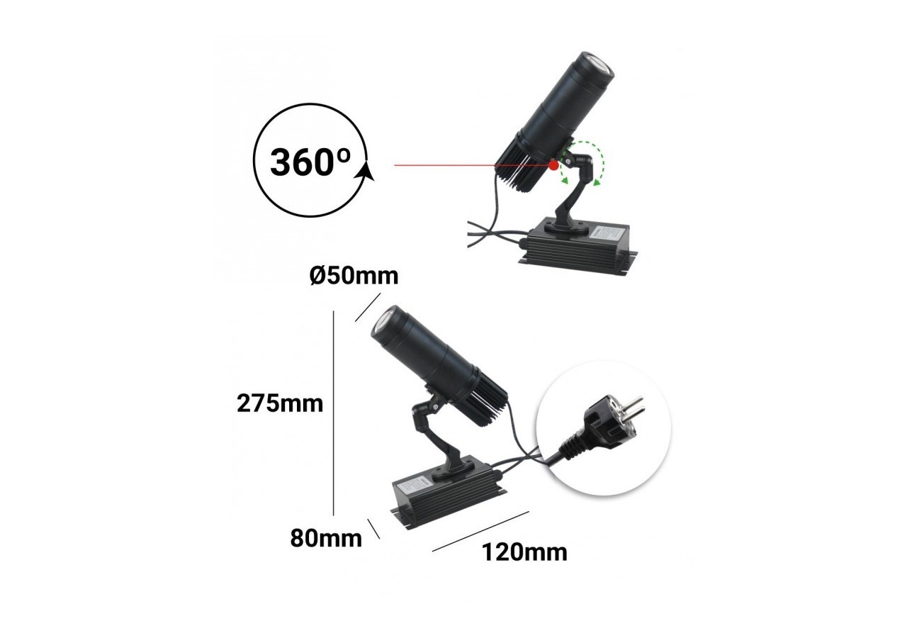 Projecteur de logo LED GOBO fixe 10W d'intérieur - IP20 - BLP10I-F - Barcelona LED