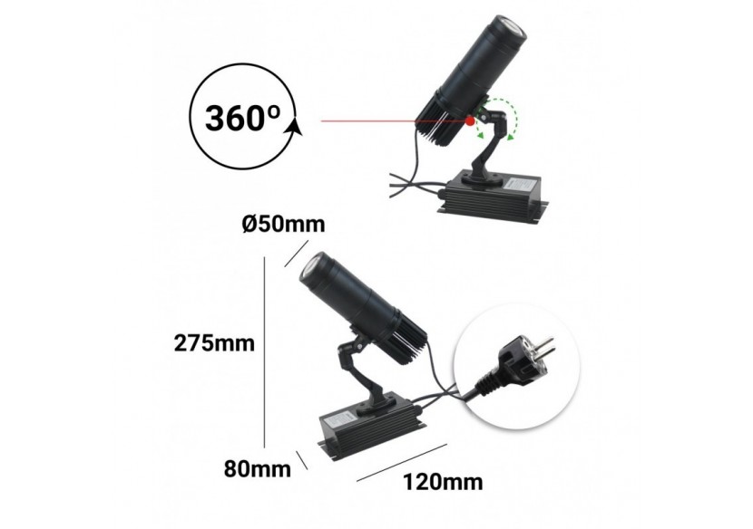 Projecteur de logo LED GOBO fixe 10W d'intérieur - IP20 - BLP10I-F - Barcelona LED Projecteur de logo LED GOBO fixe 10W d'intérieur - IP20 - BLP10I-F - Barcelona LED