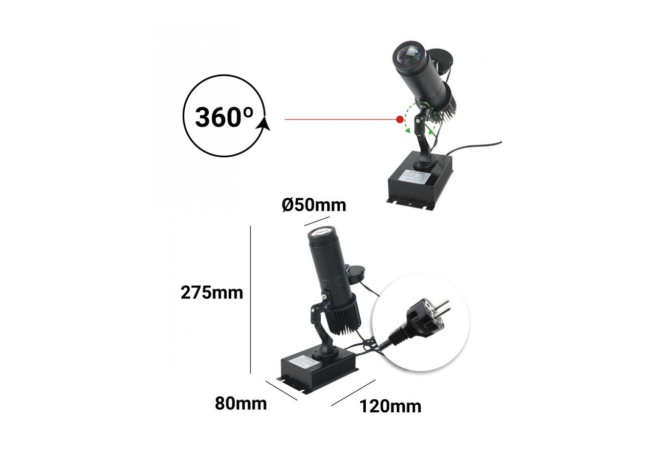 Projecteur de logos LED GOBO 15W rotatif intérieur - IP20 - BLP10I-R - Barcelona LED