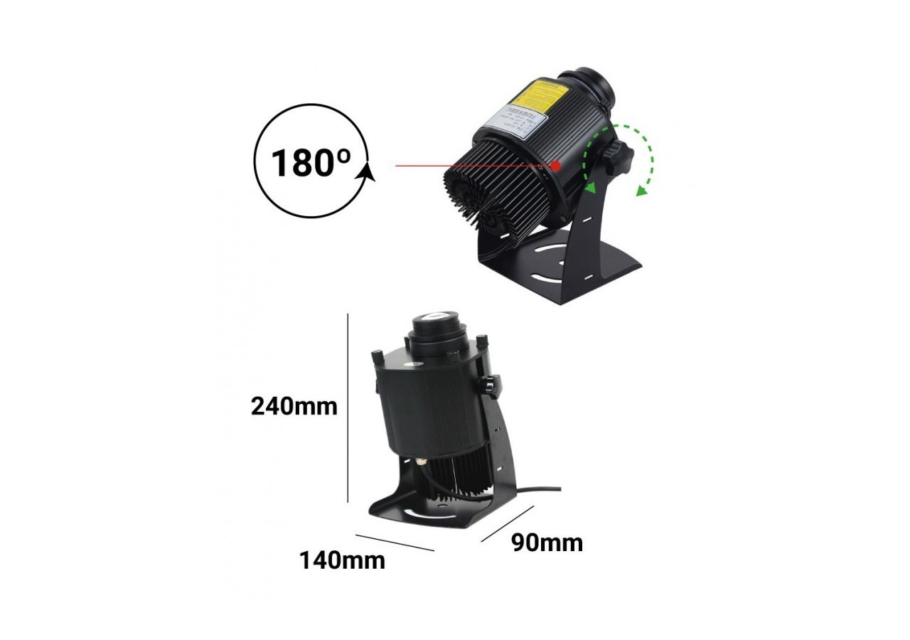 Projecteur de logo LED GOBO 15W rotatif extérieur IP65 - BLP15E - Barcelona LED