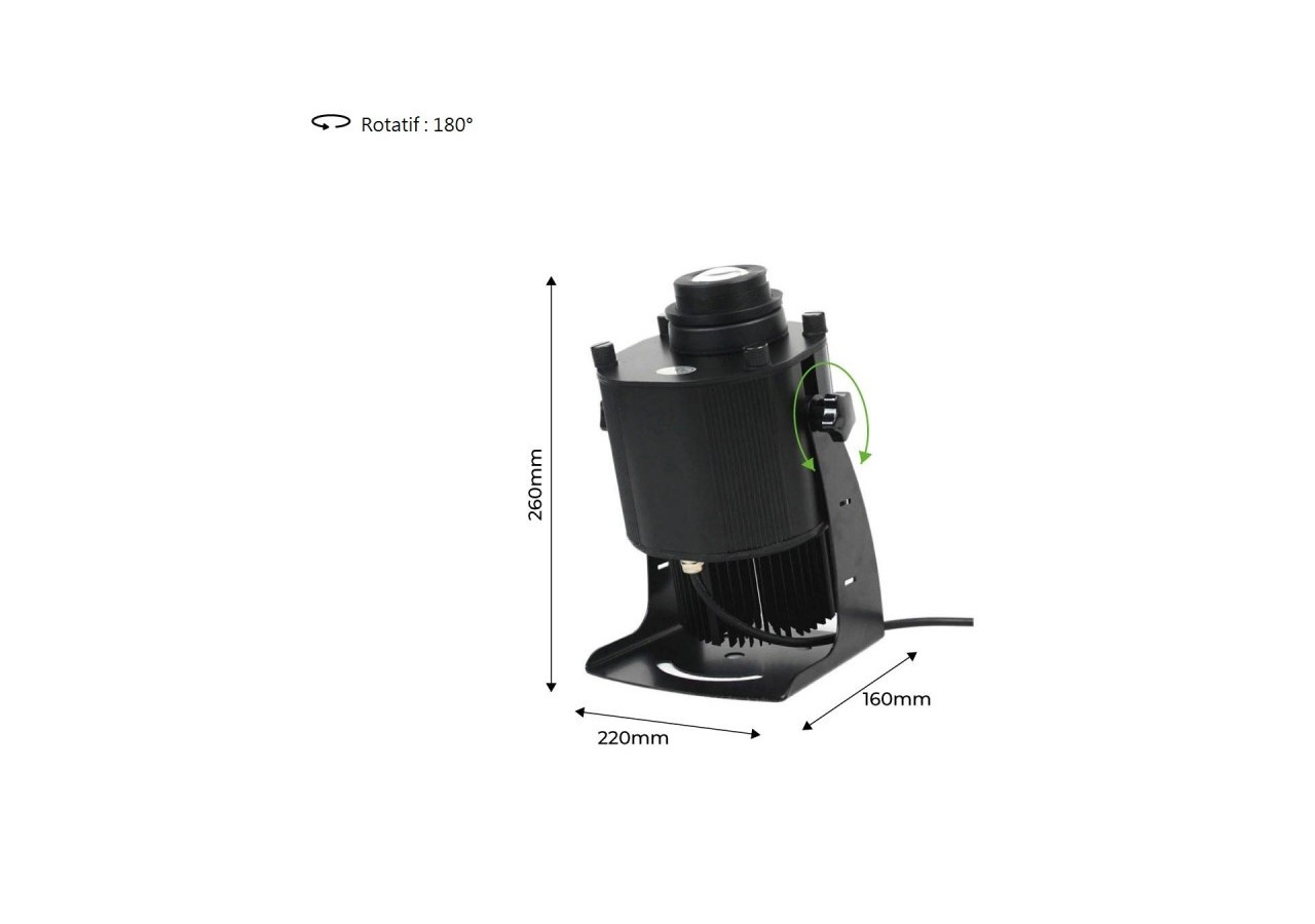 Projecteur de logo LED GOBO 15W rotatif extérieur IP65 - BLP15E - Barcelona LED