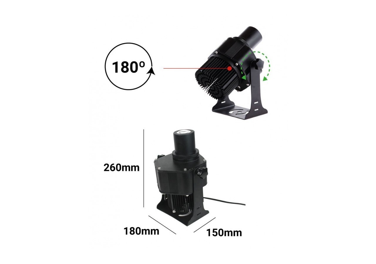 Projecteur de logo LED GOBO 30W rotatif extérieur - IP65 - BLP30E-R - Barcelona LED