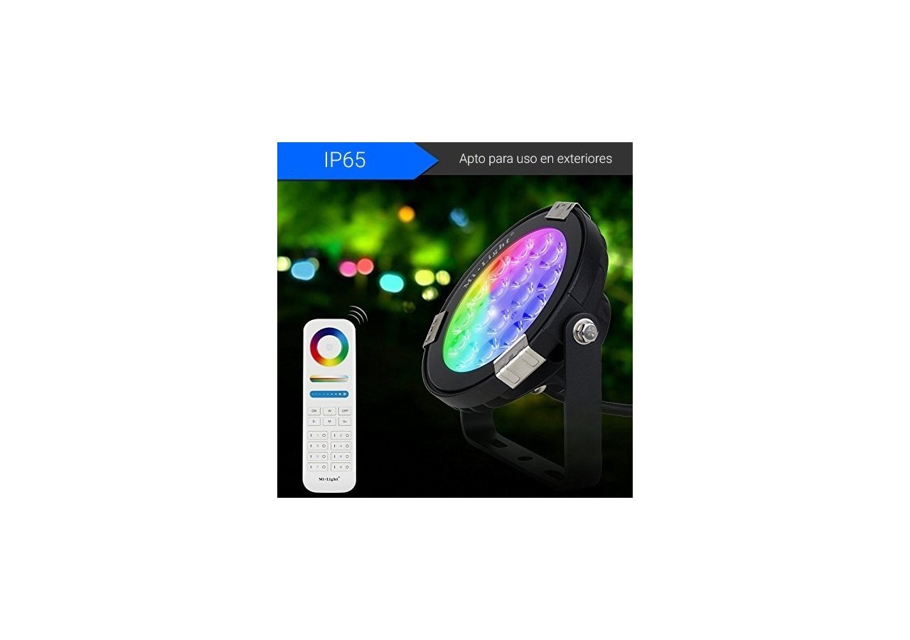 Projecteur LED RGB + CCT 9W Contrôle RF et WIFI IP66 - FUTC02M - Barcelona LED