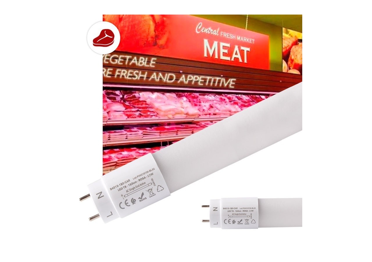 Tube LED T8 nano spécial boucherie 150cm 22W - B4015-150-CAR - Barcelona LED