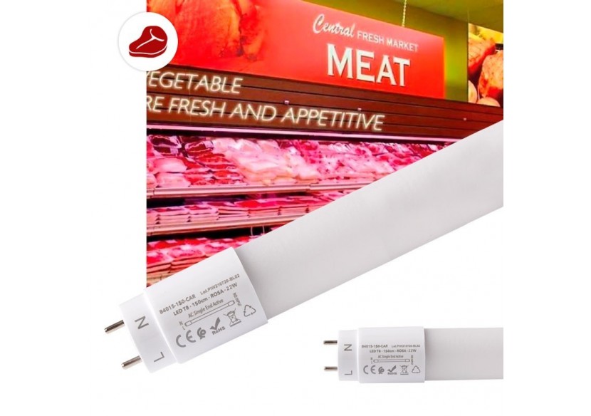 Tube LED T8 nano spécial boucherie 150cm 22W - B4015-150-CAR - Barcelona LED Tube LED T8 nano spécial boucherie 150cm 22W - B4015-150-CAR - Barcelona LED