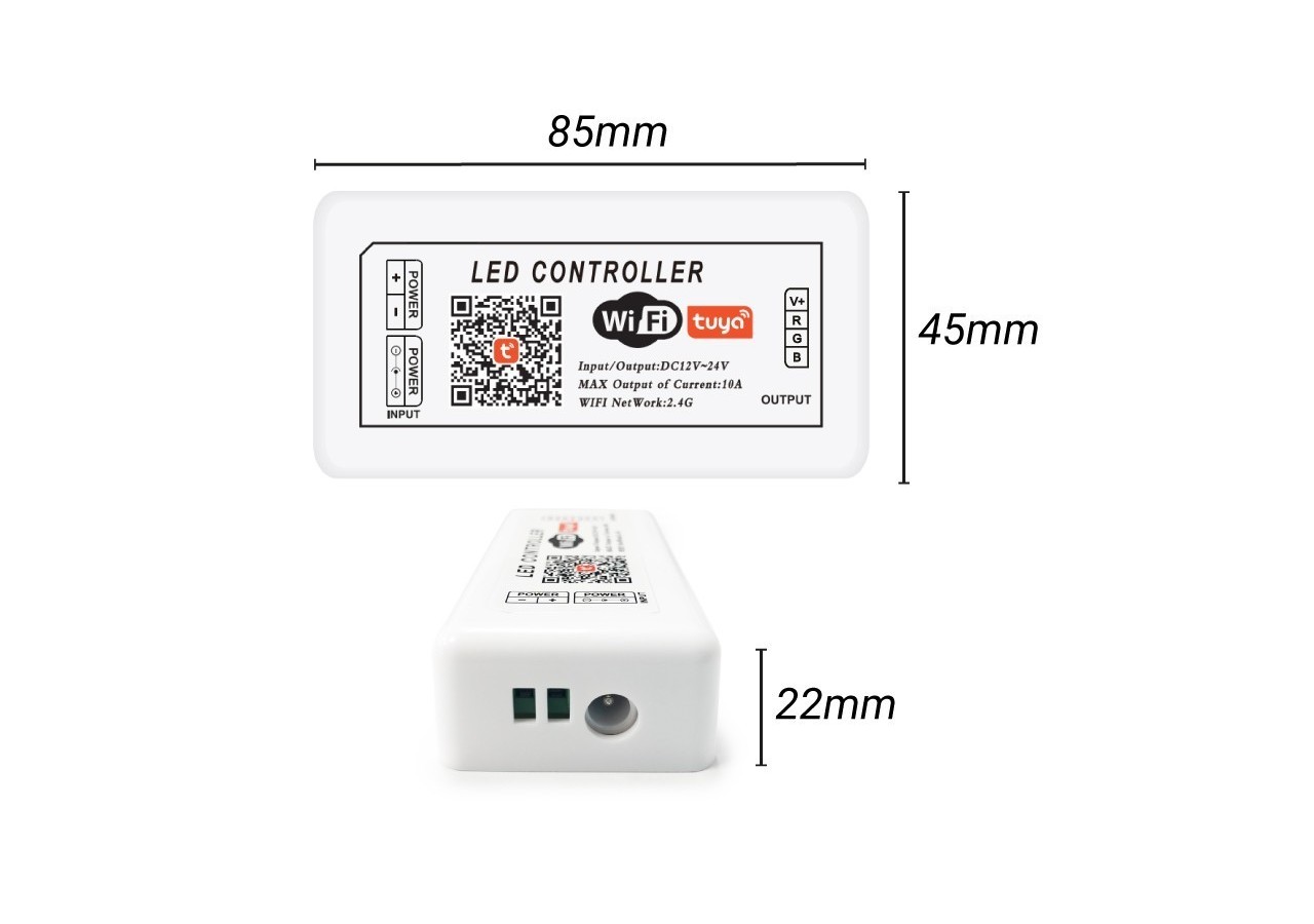 Contrôleur LED SMART+ WIFI RGB 12/24V 3 canaux - B1645-RGB - Barcelona LED