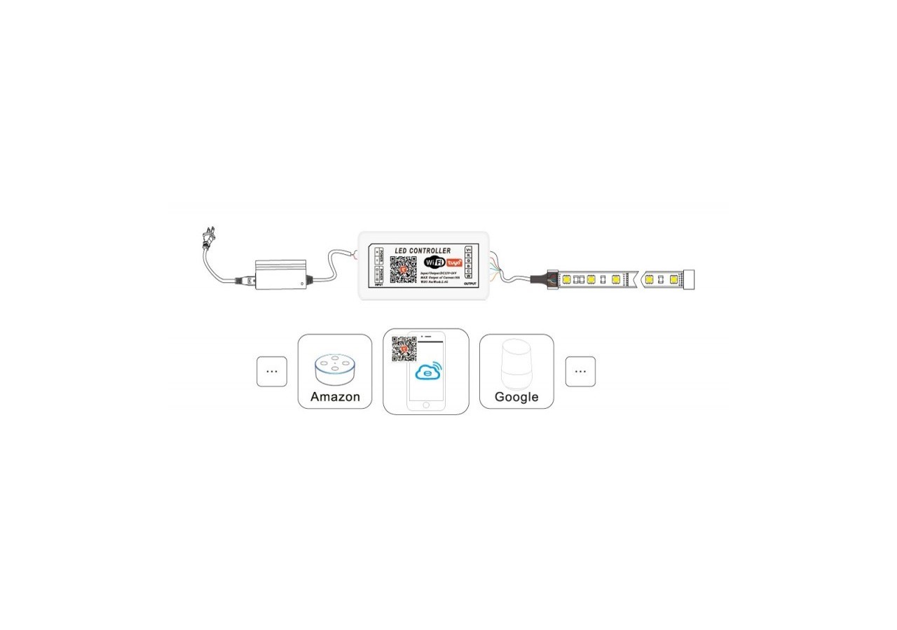 Contrôleur Smart + WiFi RGB+CCT 12/24V 5 canaux - B1645-RGB+CCT - Barcelona LED