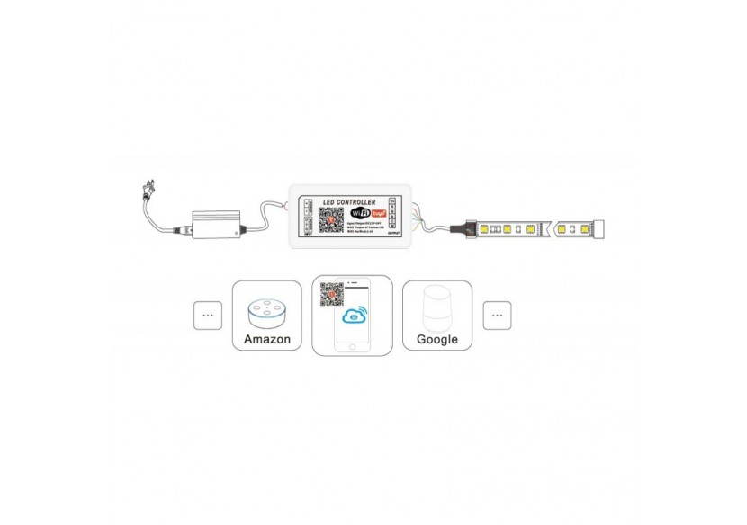 Contrôleur LED SMART+ WIFI 1 canal 12/24V 1 Canal 10A - B1645-MONO - Barcelona LED