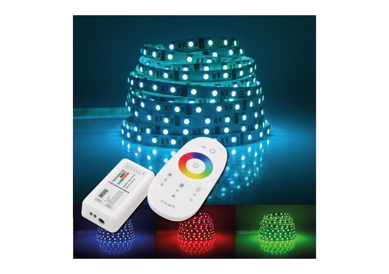 Contrôleur + télécommande LED RGBW 12/24V 4 canaux - B1646-RGBW - Barcelona LED