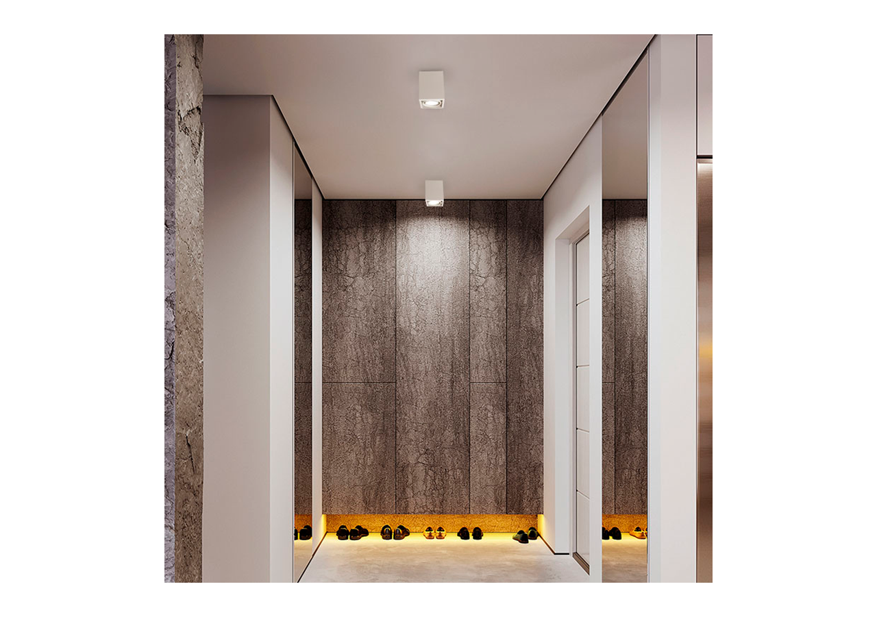 Applique plafond carrée en polycarbonate - Orientable - GU10 - B984-C-B - Barcelona LED