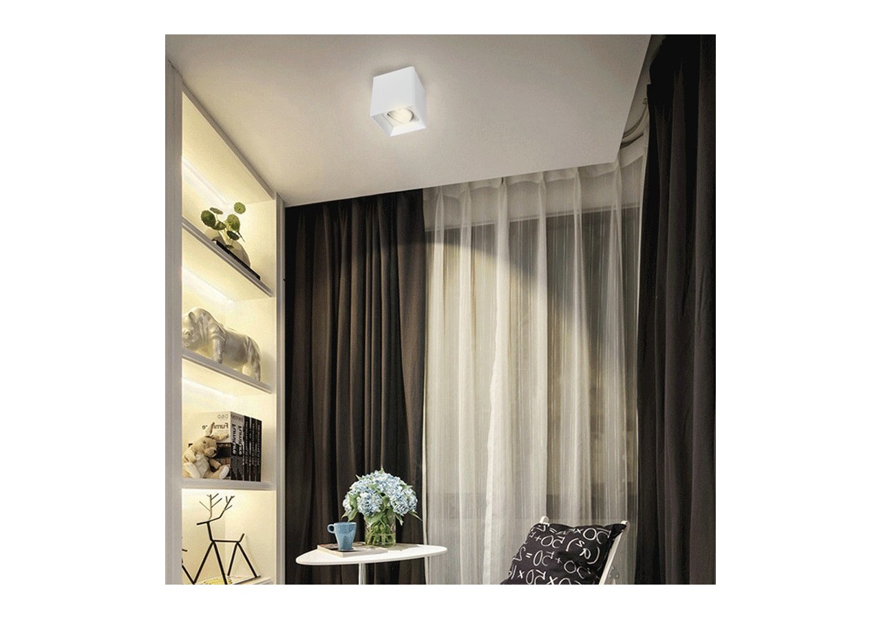 Applique plafond carrée en polycarbonate - Orientable - GU10 - B984-C-B - Barcelona LED
