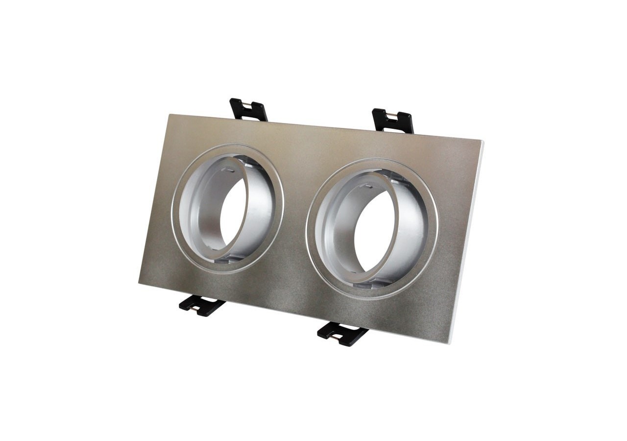 Cadran encastrable orientable pour 2 ampoules GU10, MR16 - B983-C-P - Barcelona LED