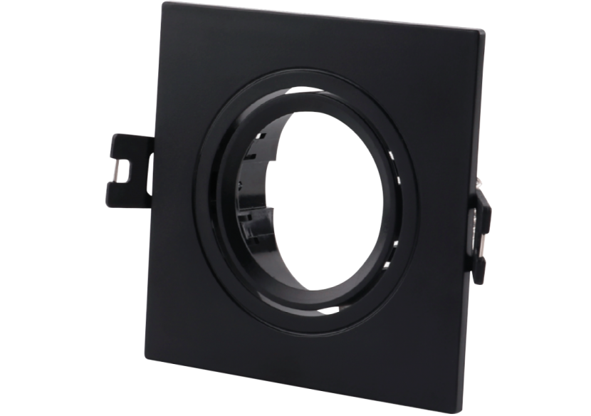 Collerette carrée orientable à encastrer pour ampoule GU10/MR16 - Découpe diamètre 75mm - B982-C-N - Barcelona LED