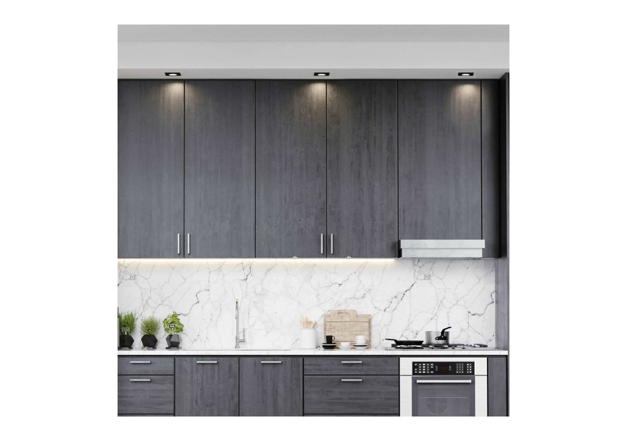 Collerette carrée orientable à encastrer pour ampoule GU10/MR16 - Découpe diamètre 75mm - B982-C-N - Barcelona LED