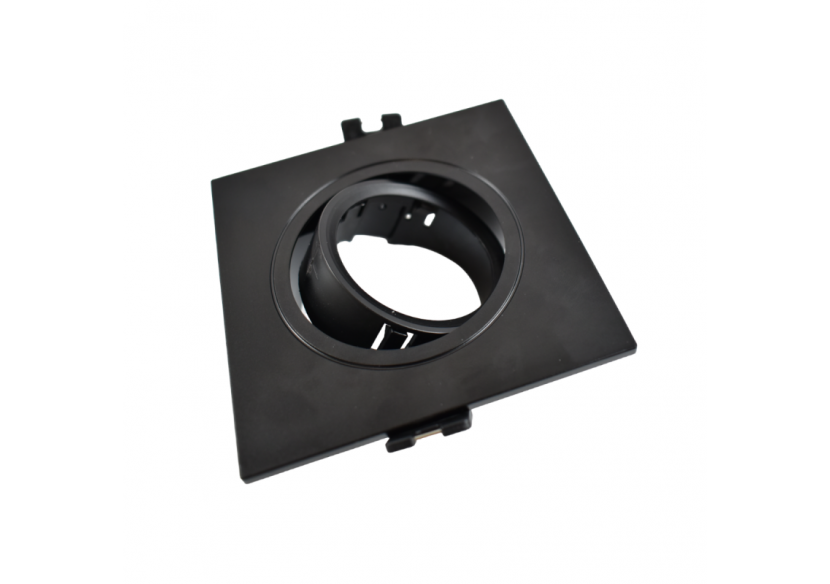 Collerette carrée orientable à encastrer pour ampoule GU10/MR16 - Découpe diamètre 75mm - B982-C-N - Barcelona LED