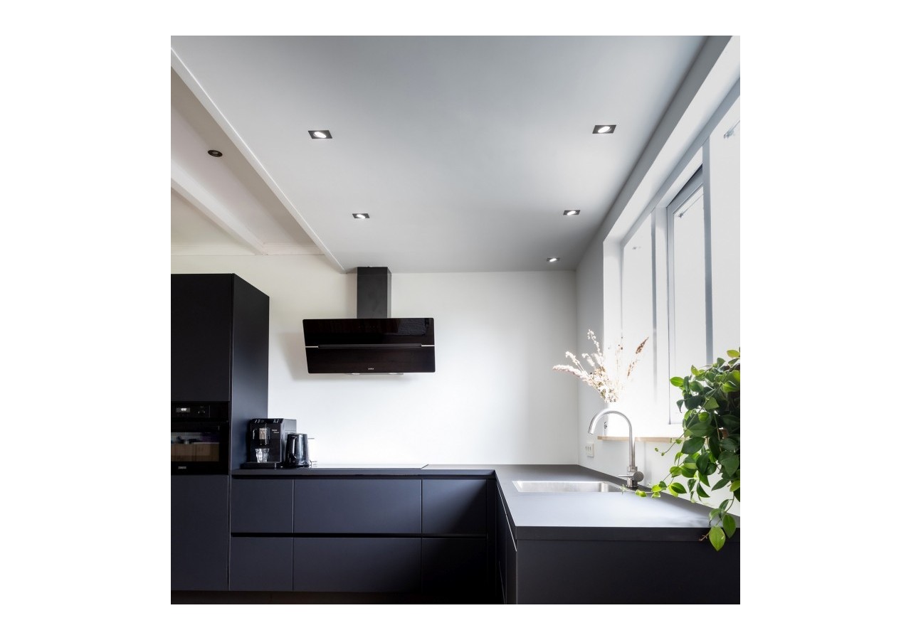 Collerette carrée orientable à encastrer pour ampoule GU10/MR16 - Découpe diamètre 75mm - B982-C-N - Barcelona LED