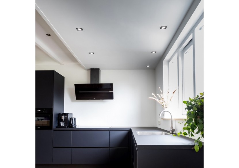 Collerette carrée orientable à encastrer pour ampoule GU10/MR16 - Découpe diamètre 75mm - B982-C-N - Barcelona LED